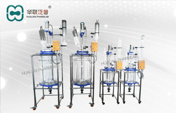 reattore di vetro biofarmaceutico del reattore di 10L 50L 100L in fine/rivestito chimico di vetro rivestito