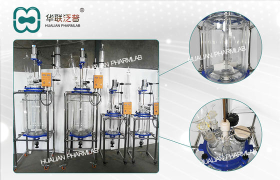 reattore di vetro biofarmaceutico del reattore di 10L 50L 100L in fine/rivestito chimico di vetro rivestito